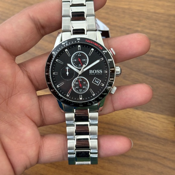 Hugo Boss Allure Chronograph Black Dial Stainless Steel Bracelet Watch | 44mm - Picture 5 of 13